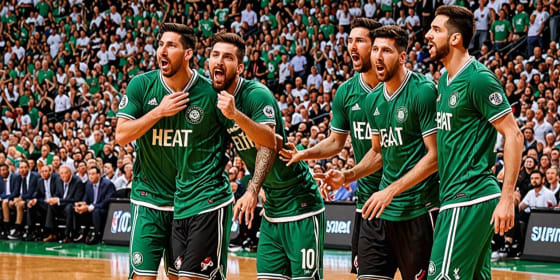 Las estrellas del Inter Miami Lionel Messi, Luis Suárez, Jordi Alba y Sergio Busquets calientan las gradas en el cuarto partido del Heat vs. Celtics